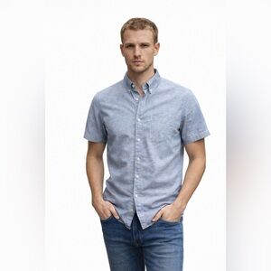 3/$30 - H&M Gray Blue Casual Button Down Shirt